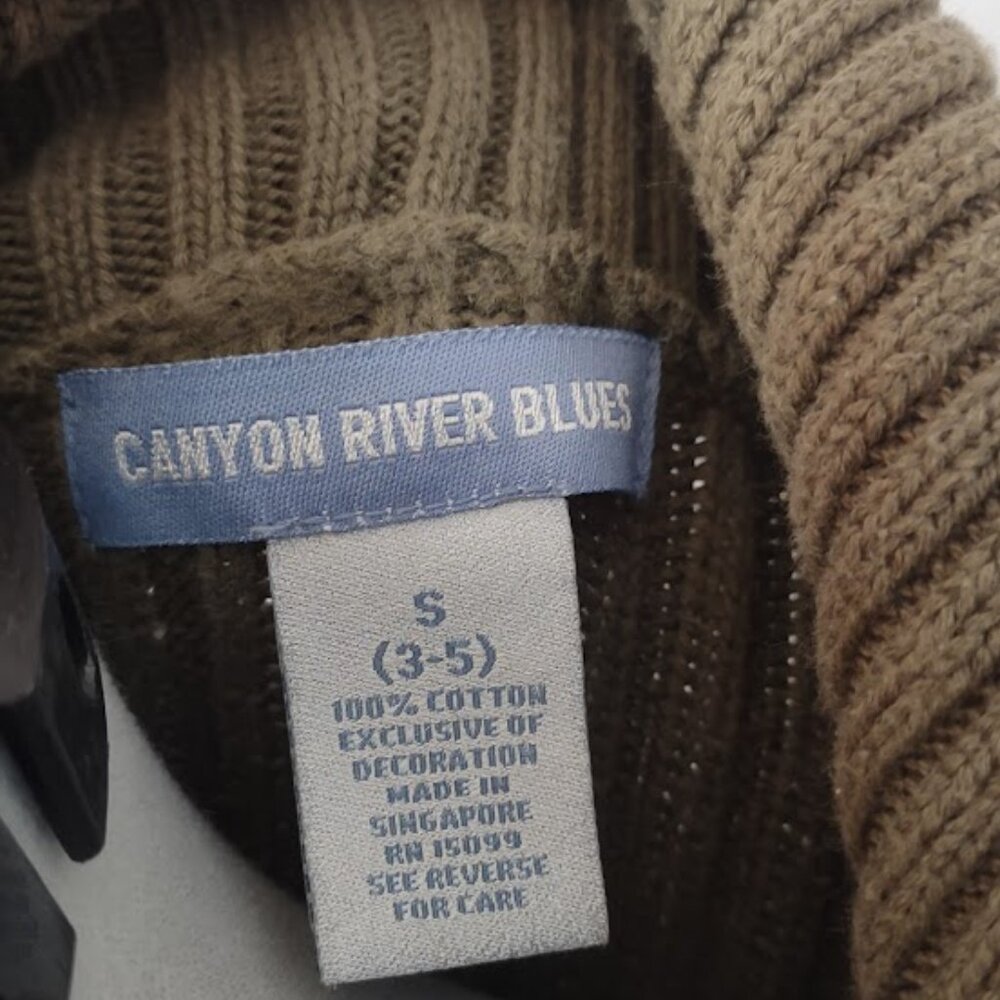 Canyon River Blues - S (3-5) Knit Sweater in Olive Green - Picture 4 of 4